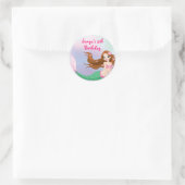 Rond Brunette Sirène Favoriser Sticker Sac (Sac)