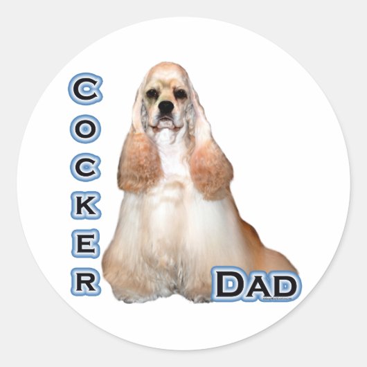 Rond Buff Cocker Spaniel Papa 4 - Sticker (Devant)
