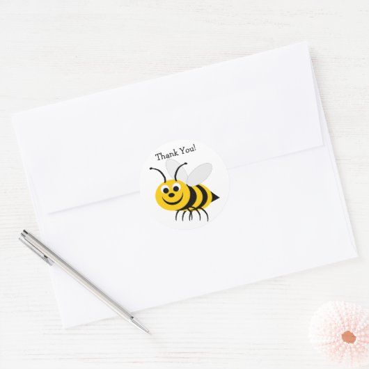 Rond Bumble Bee Merci Sticker (Enveloppe)