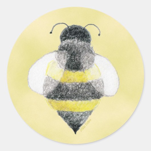 Rond Bumblebee Illustration Sticker (Devant)