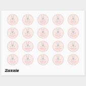 Rond Bunny Anniversaire Fête Favoriser Tag Un Sticker B (Feuille)