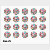 Rond "Bunny Hoppy - Joli Sticker Rabbit (Feuille)
