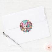 Rond "Bunny Hoppy - Joli Sticker Rabbit (Enveloppe)