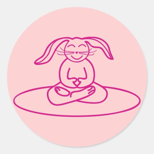Rond Bunny Yoga - Sticker rose (Devant)