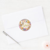 Rond Butterfly design birthday sticker  (Enveloppe)