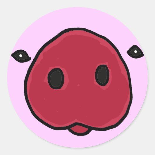 Rond BW - Drôle Sticker pour le museau de porc (Devant)