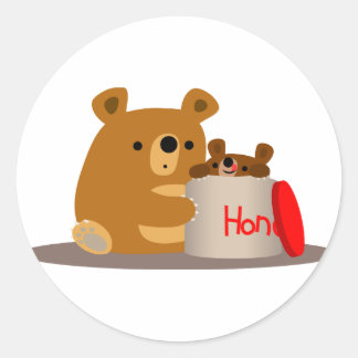 Rond Bye Bye Honey ! Sticker Bears Cartoon Cute