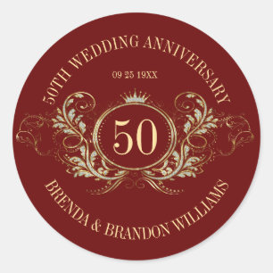 Rond Cadre or et argent avec un Sticker Carré Couronne