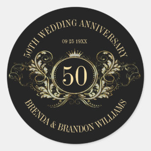 Rond Cadre or et argent avec un Sticker Carré Couronne