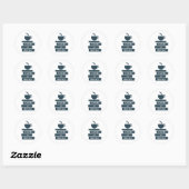 Rond Café et livres Sticker (Feuille)