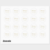 Rond Calligraphie Or Sur Sticker En Merci Blanc (Feuille)