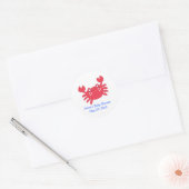 Rond Calypso Under the Sea CRAB Favor Sticker (Enveloppe)