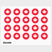 Rond Canadian maple leaf. CANADA. Classic Round Sticker (Feuille)