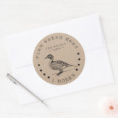 Rond canard rustique kraft Oeuf Carton Sticker (Enveloppe)