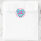 Rond Candy Heart Valentine's Day Exchange Sticker Blue (Sac)