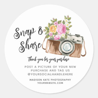 Rond Capture et partage de l'appareil photo Sticker d'a