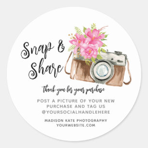 Rond Capture et partage de l'appareil photo Sticker d'a