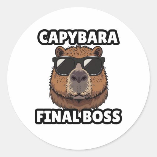 Rond Capybara Final Boss Art Sticker (Devant)