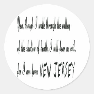 Rond Car Je Suis De New Jersey Sticker