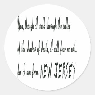 Rond Car Je Suis Du New Jersey Sticker
