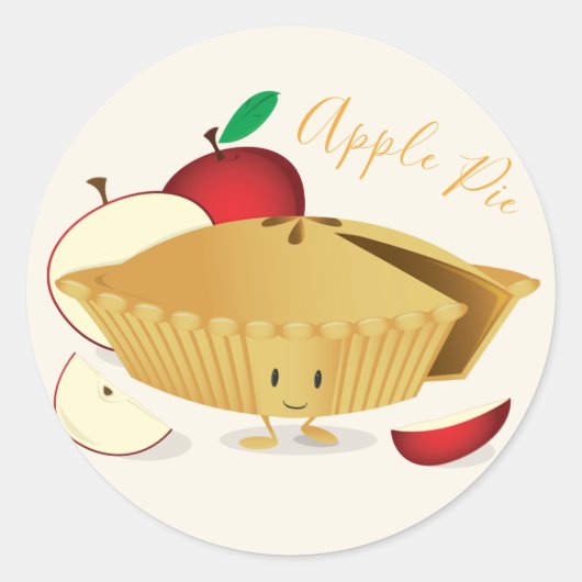 Rond Caractère à tarte Apple | Sticker (Devant)