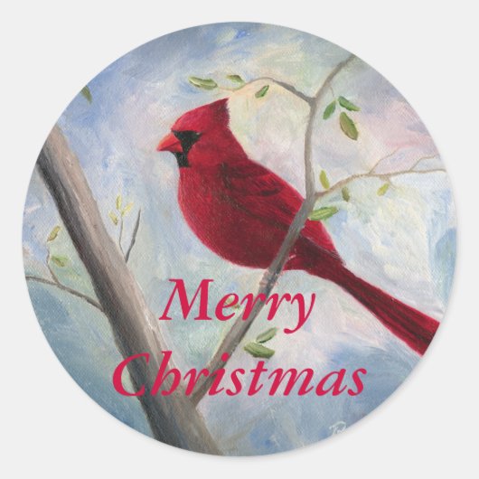 Rond Cardinal Christmas sticker (Devant)