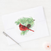 Rond Cardinal de Noël / Sticker de Noël (Enveloppe)