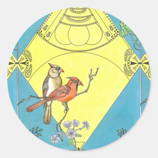 Rond Cardinal Sticker feuille (Devant)