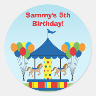 Rond Carnaval Anniversaire Fête Favoriser Sticker