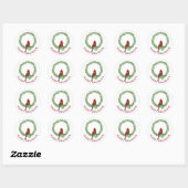 Rond Carrés verts avec Sticker Red & White Lines (Feuille)