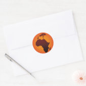 Rond Carte Safari africaine - Sticker (Enveloppe)