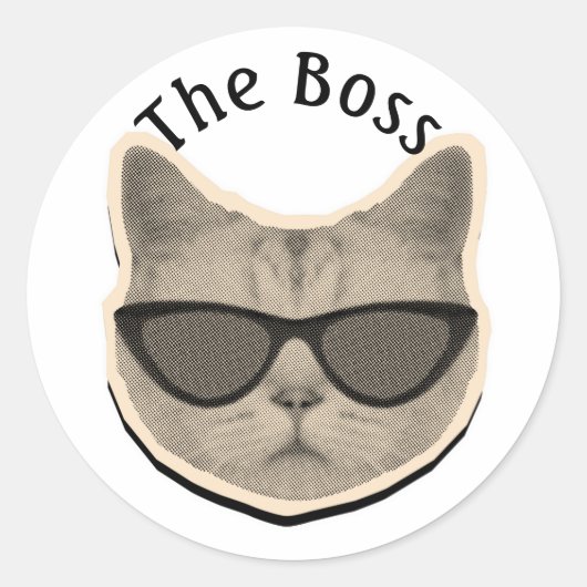 Rond Cat Boss Sticker (Devant)