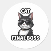 Rond Cat Final Boss Cool Sticker (Devant)