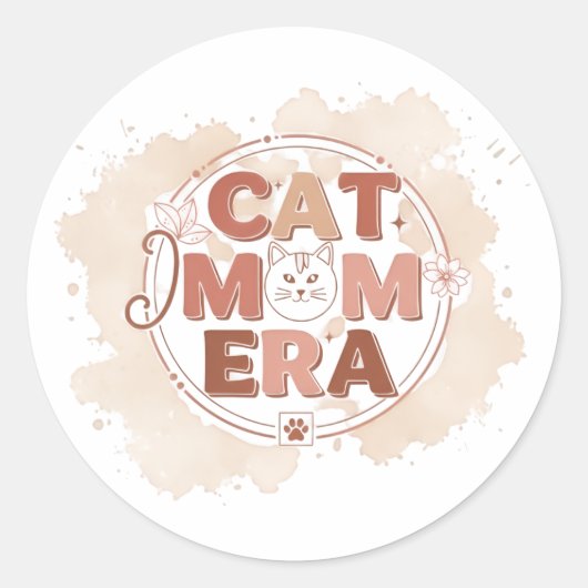 Rond Cat Mom Era Trendy Sticker (Devant)