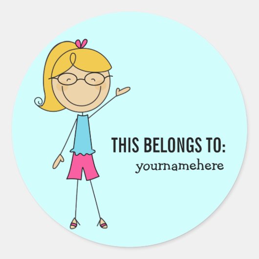 Rond CELA APPARTIENT À Sticker pour une fille (Devant)