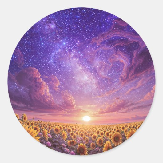 Rond Celestial Sunflower Sticker Sheet (Devant)