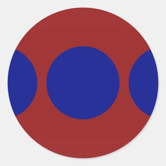 Rond Cercles bleus sur Sticker rouge (Devant)