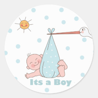 Rond C'est un Sticker Baby shower garçon
