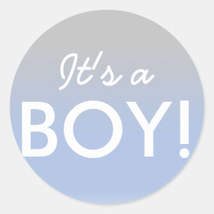 Rond C'est un Sticker en Baby shower Argent Bleu Garçon