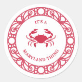 Rond C'EST UN Sticker MARYLAND THING (CRABS) (Devant)