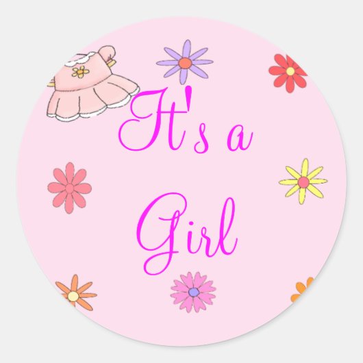 Rond C'est un Sticker pour fille (Devant)