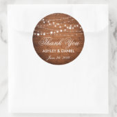 Rond Chaîne Rustique Bois Lights Mariage Faveur Sticker (Sac)