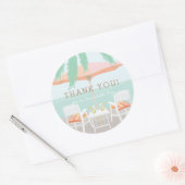Rond Chaises de plage rose Umbrella Sticker Merci (Enveloppe)