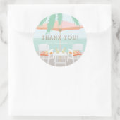 Rond Chaises de plage rose Umbrella Sticker Merci (Sac)