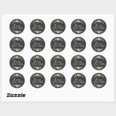 Rond Chalkboard Blooms Favoriser Sticker (Feuille)