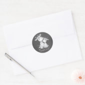 Rond Chalkboard Giraffe Douche Merci Favor Sticker (Enveloppe)