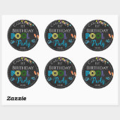 Rond Chalkboard Pool Party 1er Anniversaire Sticker (Feuille)