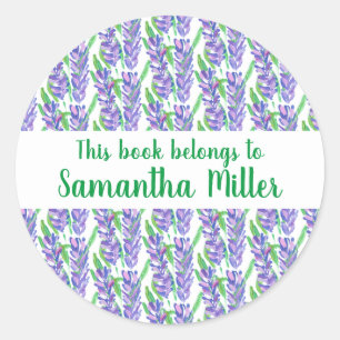 Rond Champ de Lavender Design Sticker Plaque