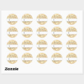 Rond Champagne Gold Bokeh | Boutique Prix Sticker (Feuille)