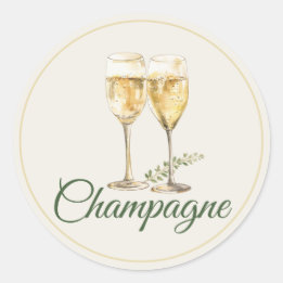 Rond Champagne Mimosa Bar Bottle Sticker